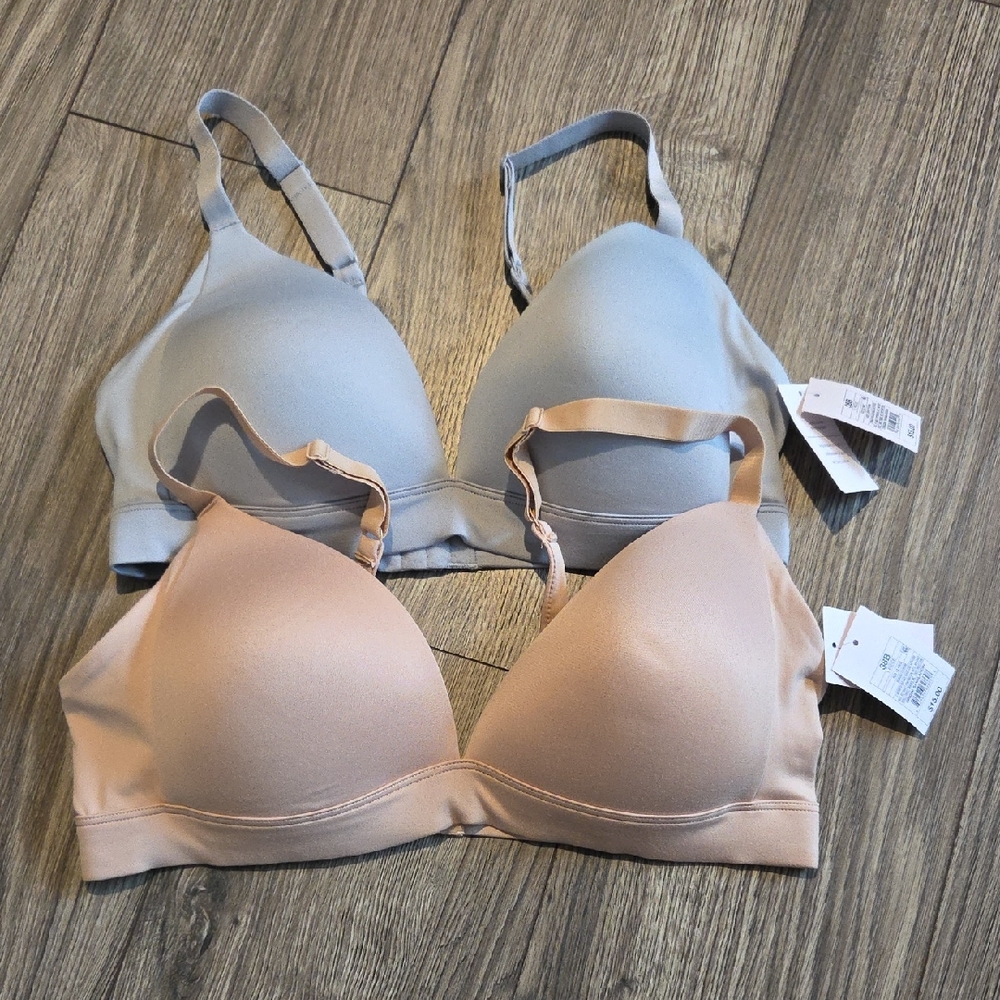 Women's Auden Wirefree Bra Set - Gray and Cream